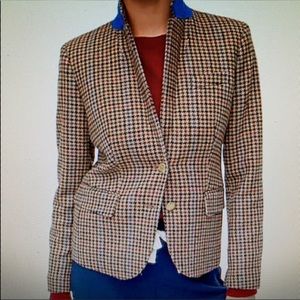 MISSES J CREW SCHOOLBOY HOUNDSTOOTH BLAZER SIZE 12